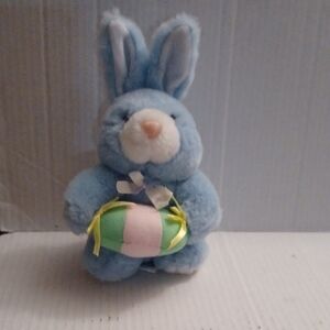 $4 Add-on Blue Plush Bunny with Easter Egg